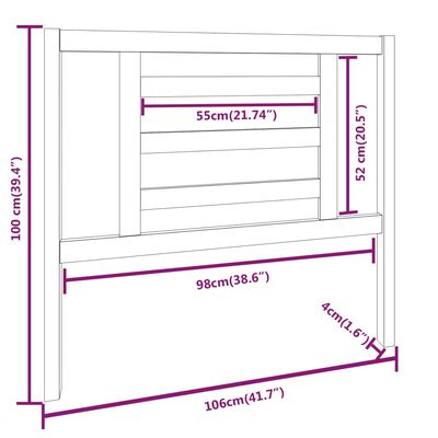 vidaXL Tête de lit 106x4x100 cm Bois massif de pin