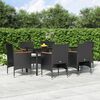 vidaXL Ensemble &agrave; manger de jardin avec coussins 7 pcs Noir
