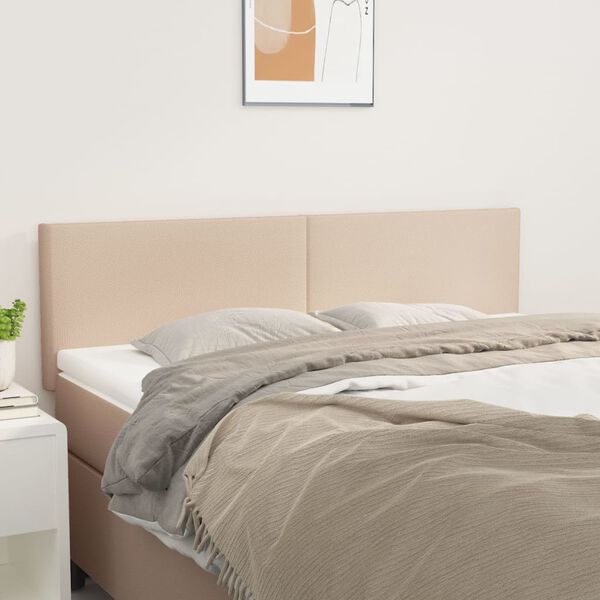 vidaXL T&ecirc;tes de lit Cappuccino 144x5x78/88 cm Similicuir