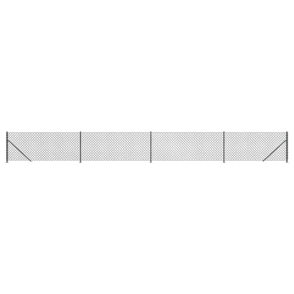 vidaXL Clôture à mailles losangées avec bride anthracite 1,1x10 m