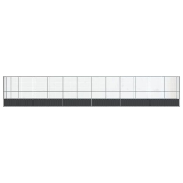 vidaXL Voli&egrave;re avec extension argent&eacute; 1250,5x107x212 cm acier