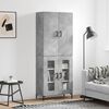 vidaXL Buffet haut Gris b&eacute;ton 69,5x34x180 cm Bois d'ing&eacute;nierie