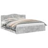 vidaXL Cadre de lit Gris b&eacute;ton 200 x 200 cm Bois Ing&eacute;nierie
