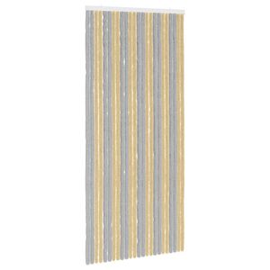 vidaXL Rideau anti-insectes en chenille Gris et Beige 100 x 220 cm