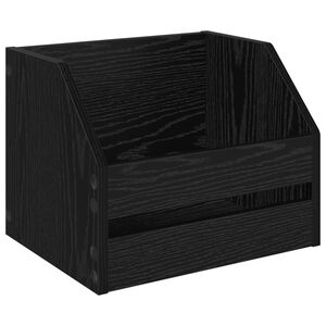 vidaXL Bo&icirc;te d'albums vinyles Ch&ecirc;ne noir 38 x 30 x 29 cm