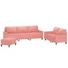 vidaXL Ensemble de canap&eacute;s 3 pcs avec coussins Rose Velours
