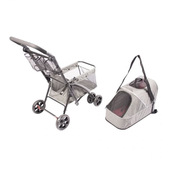 Duvoplus Poussette pour animaux de compagnie Deluxe 79x46x99 cm Gris