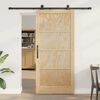 vidaXL Porte coulissante Naturel et Noir 93 x 202 cm Pin massif