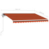 vidaXL Auvent manuel r&eacute;tractable avec LED 350x250 cm Orange et marron