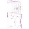 vidaXL Buffet haut Ch&ecirc;ne fum&eacute; 69,5x34x180 cm Bois d'ing&eacute;nierie