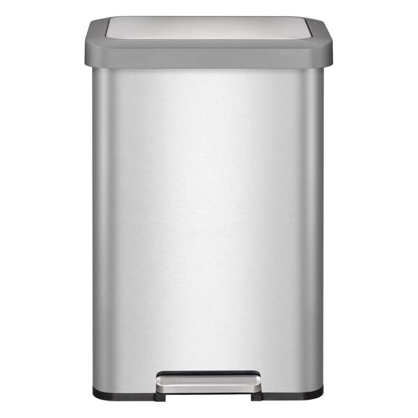 EKO Poubelle &agrave; p&eacute;dale Cozy 45 L Argent&eacute; mat