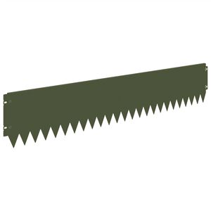 vidaXL Bordure de Pelouse 10 pc 103 x 20 cm Acier Vert olive
