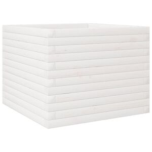 vidaXL Jardini&egrave;re blanc 60x60x45,5 cm bois de pin massif