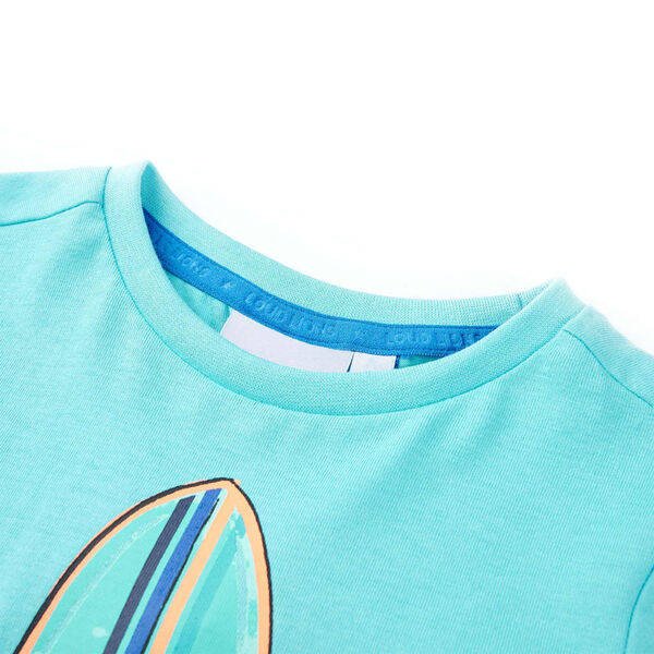 T-shirt pour enfants avec manches courtes aqua 92