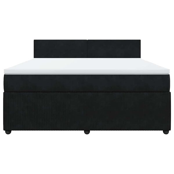 vidaXL Sommier &agrave; lattes de lit avec matelas Noir 180x200 cm Velours