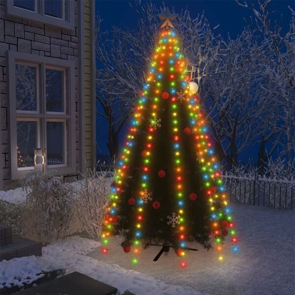 vidaXL Guirlande lumineuse d'arbre de Noël 300 LED colorées 300 cm