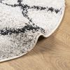 vidaXL Tapis shaggy &agrave; poils longs moderne cr&egrave;me et noir &Oslash; 200 cm
