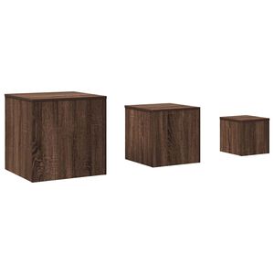 vidaXL Tables d'appoint 3 pcs Ch&ecirc;ne marron Bois d'ing&eacute;nierie
