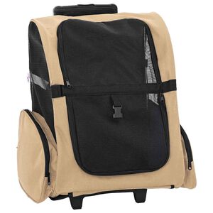 vidaXL Chariot pour animaux de compagnie 3 en 1 Design Sable 48 x 32 x (57-106) cm Tissu Oxford