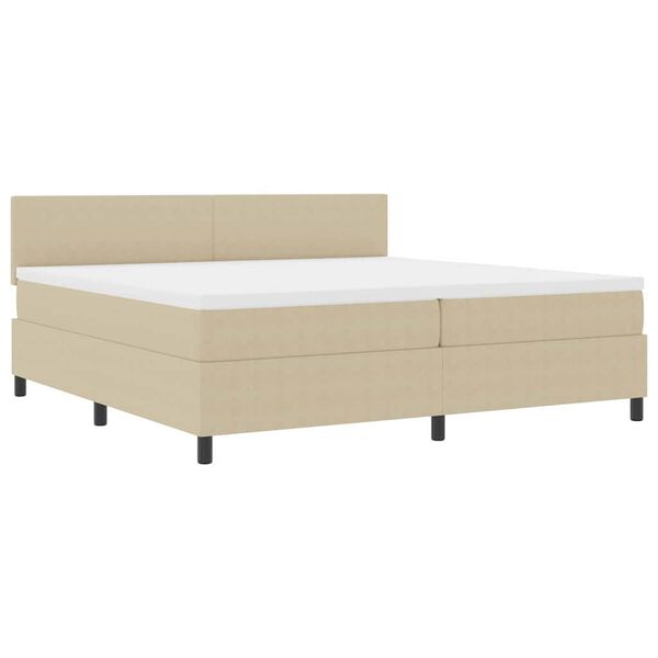 vidaXL Lit &agrave; ressort LED Gris clair et blanc 200 x 200 cm