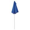 vidaXL Demi-parasol de jardin avec m&acirc;t 180x90 cm bleu azur&eacute;