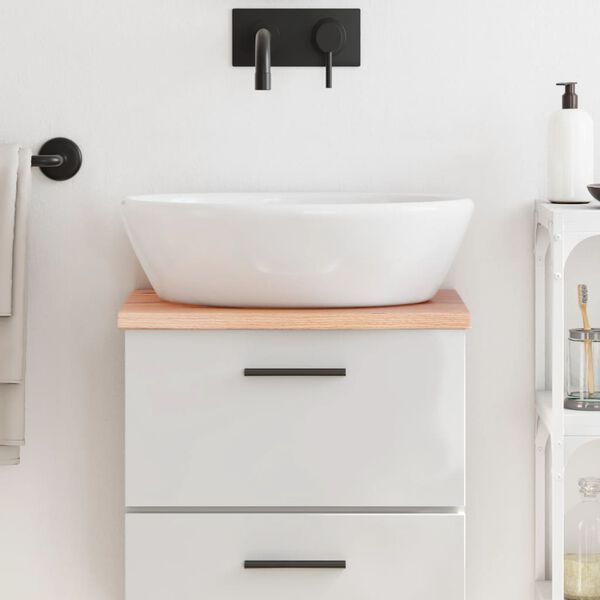 vidaXL Comptoir de salle de bain marron clair 40x40x2 cm bois trait&eacute;