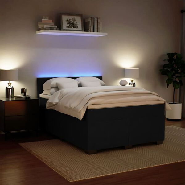 vidaXL Sommier &agrave; lattes de lit et matelas Noir 160x200 cm Velours