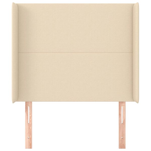 vidaXL T&ecirc;te de lit avec oreilles Cr&egrave;me 103x16x118/128 cm Tissu