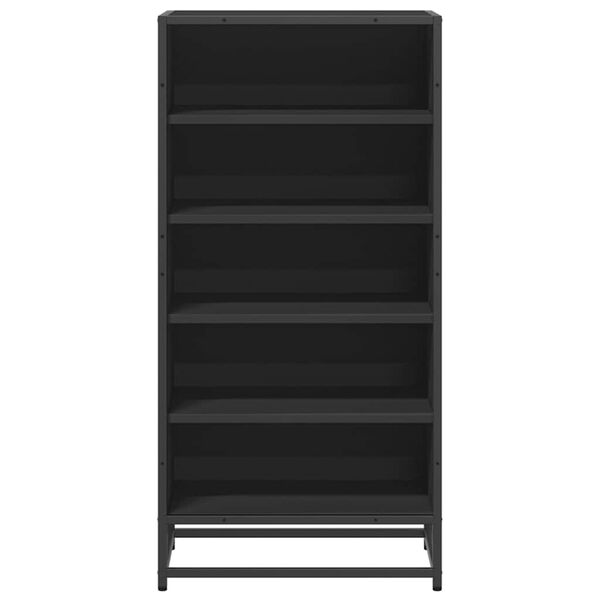 vidaXL &Eacute;tag&egrave;re &agrave; chaussures noir 48x38x97,5 cm bois d'ing&eacute;nierie