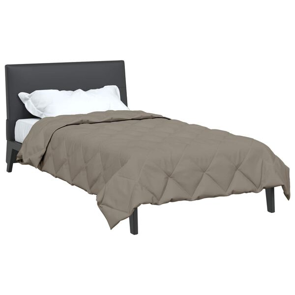 vidaXL Duvet complet toute l'ann&eacute;e Gris clair 200 x 140 cm Microfibre