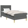 vidaXL Cadre de lit avec matelas Gris fonc&eacute; 100 x 200 cm Tissu