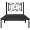 vidaXL Cadre de lit métal sans matelas avec tête de lit noir 90x190 cm