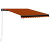 vidaXL Auvent manuel r&eacute;tractable avec LED 350x250 cm Orange et marron