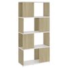 vidaXL Biblioth&egrave;que/S&eacute;parateur de pi&egrave;ce Blanc et ch&ecirc;ne 60x24x124,5 cm