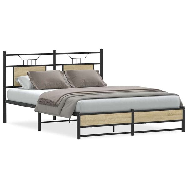 vidaXL Cadre de lit sans matelas ch&ecirc;ne sonoma 140x200 cm