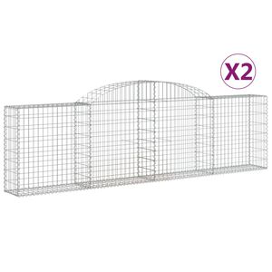 vidaXL Paniers &agrave; gabions arqu&eacute;s 2 pcs 300x30x80/100 cm fer galvanis&eacute;