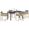vidaXL Ensemble de salle &agrave; manger pour jardin 5 pcs Beige polyrotin