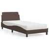 vidaXL Lit avec matelas Dover marron 90x200 cm similicuir