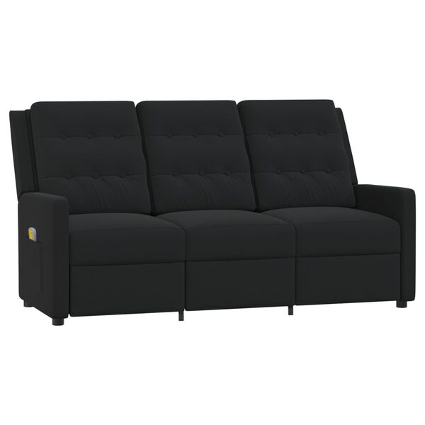 vidaXL Fauteuil de massage inclinable &agrave; 3 places noir tissu