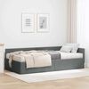 vidaXL Cadre de lit d'angle avec matelas Autre 2 pcs Gris tissu