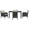 vidaXL Ensemble de salle &agrave; manger pour jardin 5 pcs Noir polyrotin