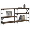 vidaXL Table console ch&ecirc;ne fum&eacute; 150x29x76,5 cm bois d'ing&eacute;nierie