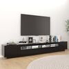 vidaXL Meuble TV avec lumi&egrave;res LED Noir 260x35x40 cm