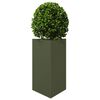 vidaXL Jardini&egrave;re vert olive triangulaire 50x43x75 cm acier