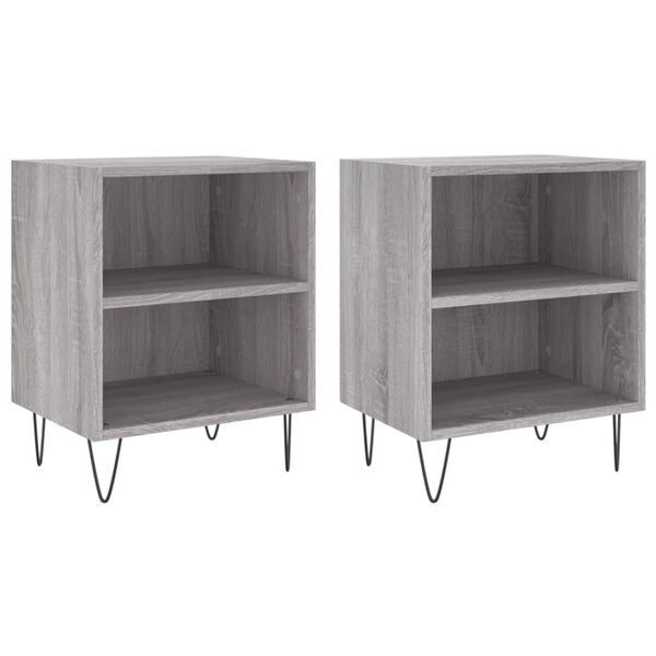 vidaXL Tables de chevet 2 pcs sonoma gris 40x30x50cm bois d'ing&eacute;nierie