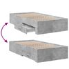 vidaXL Cadre de lit avec tiroirs sans matelas gris b&eacute;ton 90x200 cm
