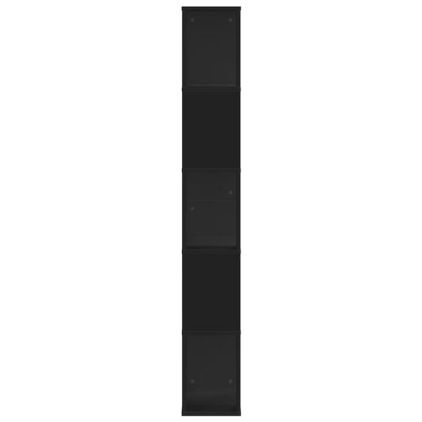 vidaXL Biblioth&egrave;que 5 niveaux noir 45x23,5x162,5 cm bois d'ing&eacute;nierie
