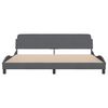 vidaXL Cadre de lit Dover gris fonc&eacute; 200x200 cm velours