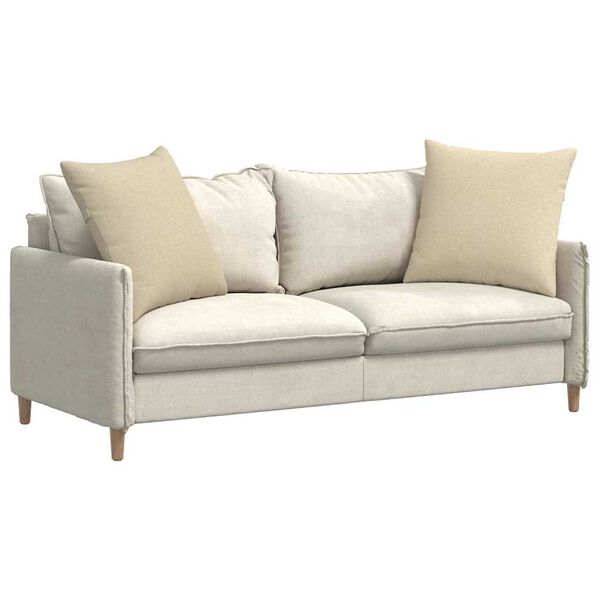 vidaXL Coussins de canap&eacute; 2 pcs Cr&egrave;me 60 x 60 cm tissu
