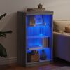 vidaXL Buffet avec lumi&egrave;res LED sonoma gris 60,5x37x100 cm